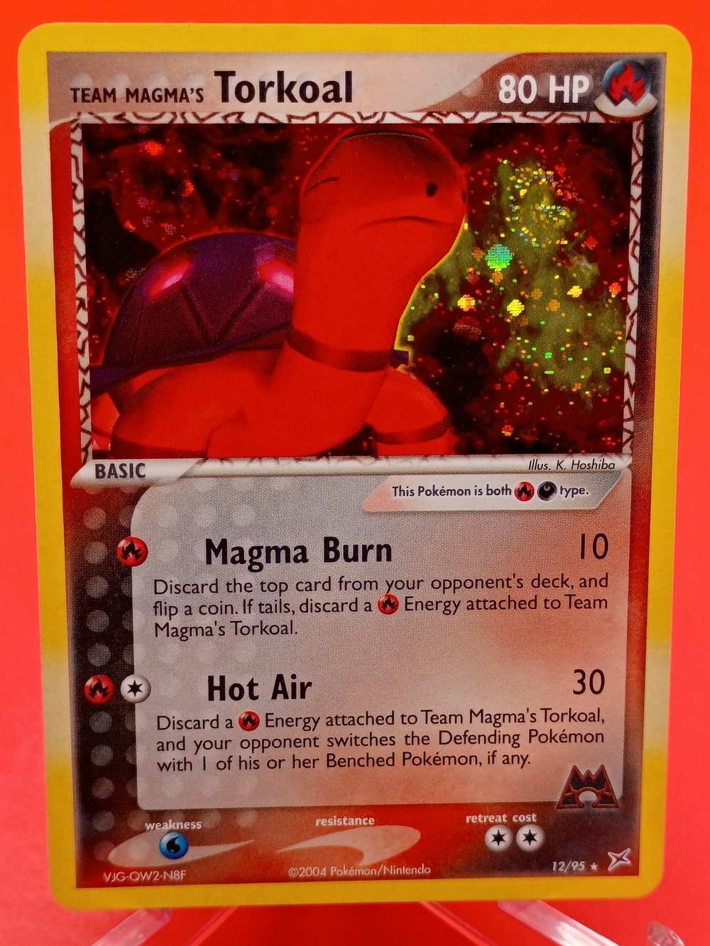 Team Magma's Torkoal 12/95 Holo Swirl EX Team Magma vs Team Aqua NM Pokemon TCG